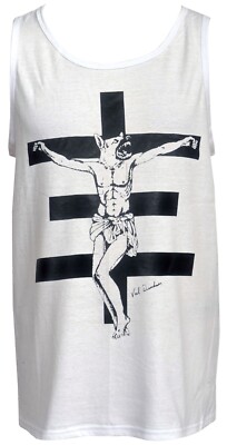 Psychic TV Herren Tank Top Val Denham Wolf Dog Cross PTV Industrial Punk Genesis