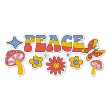 Peace Shroom Butterfly, Vinyl Decal Sticker, Indoor Outdoor, 3 Sizes, 7699
