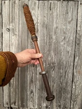 Large Vintage Antique Wooden Spool Textile Mill Thread Bobbin Spindle