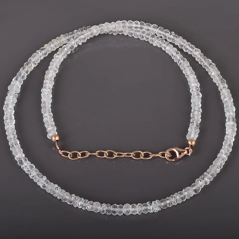 Natural 1 Strand Peach Morganite 4mm Rondelle Gemstone 18' Beads Necklace Gift - Image 3 of 4