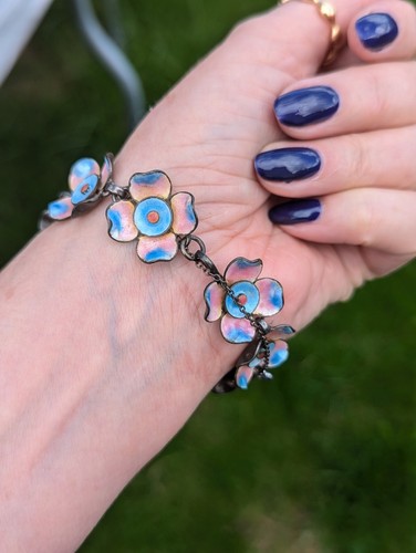 Vintage Bernard Instone Silver And Enamel Bracelet - Picture 9 of 21