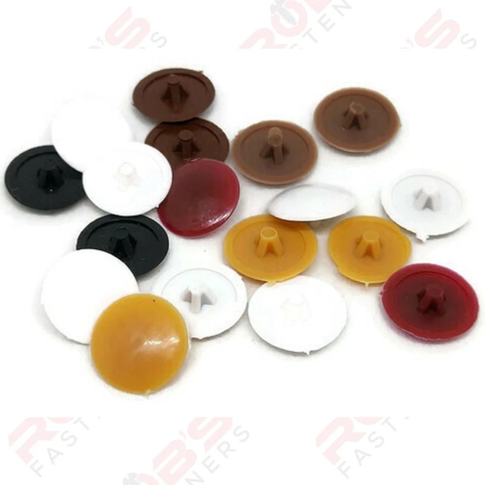 M-POL Screw Caps Covers Pozi Head PZ2 Push Fit Furniture Black White Grey Brown Spax