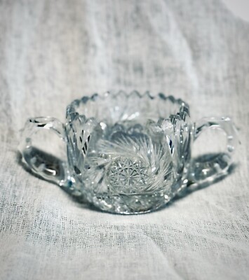 VTG Brilliant Cut Glass/ Crystal Sugar Bowl Pinwheel & Star design