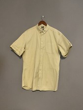 Asos Mens Button Down Shirt XXL Beige Short Sleeve Stretch NWT