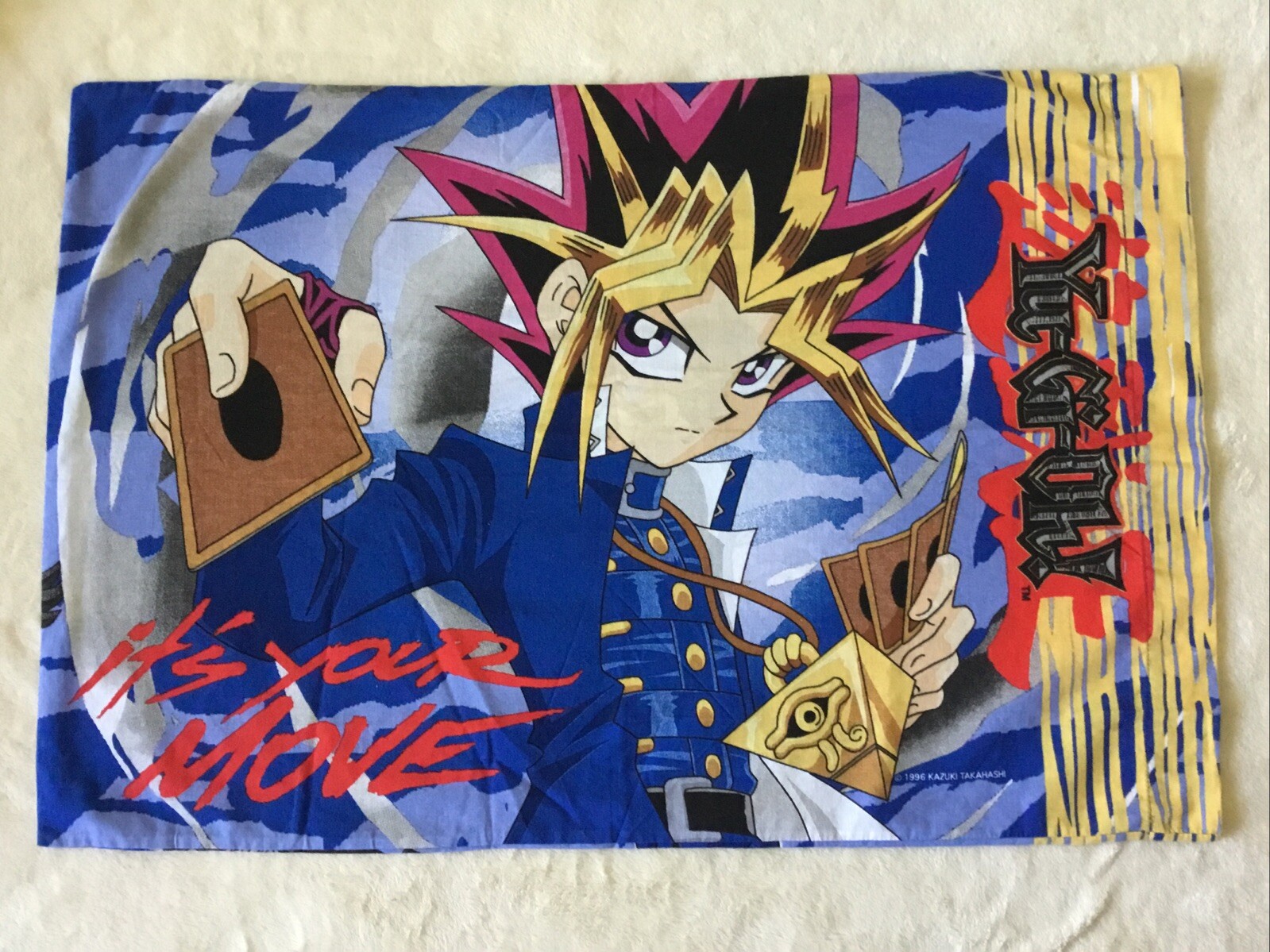 Vintage 1996 Yu Gi Oh KAZUKI Takahashi Anime All Over Design Pillow