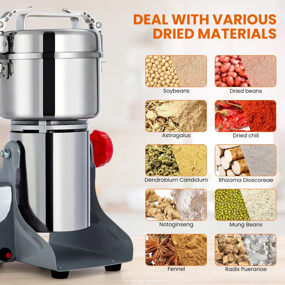 NEU 800g 3500W Getreidemühle Schrotmühle Kornmühle Elektrische Kräutermühle - Bild 2 von 4