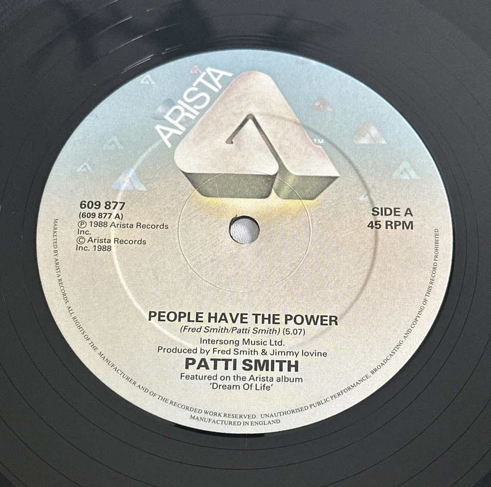 Patti Smith – People Have The Power 12 " vinyl record in picture sleeve 1988 EX - Image 4 of 4