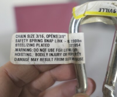Hillman 321654 3/8 In. Opening Zinc Plated Spring Snap Link (10