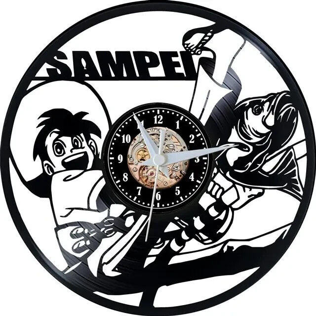 OROLOGIO IN VINILE DA PARETE SU LP 33 SAMPEI ANIME REALIZZATO A