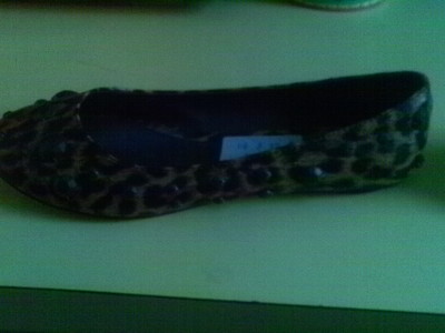 バンブー BAMBOO LEOPARD WITH BRONZE STUD BALLET FLAT SWEET AND CUTE RETRO