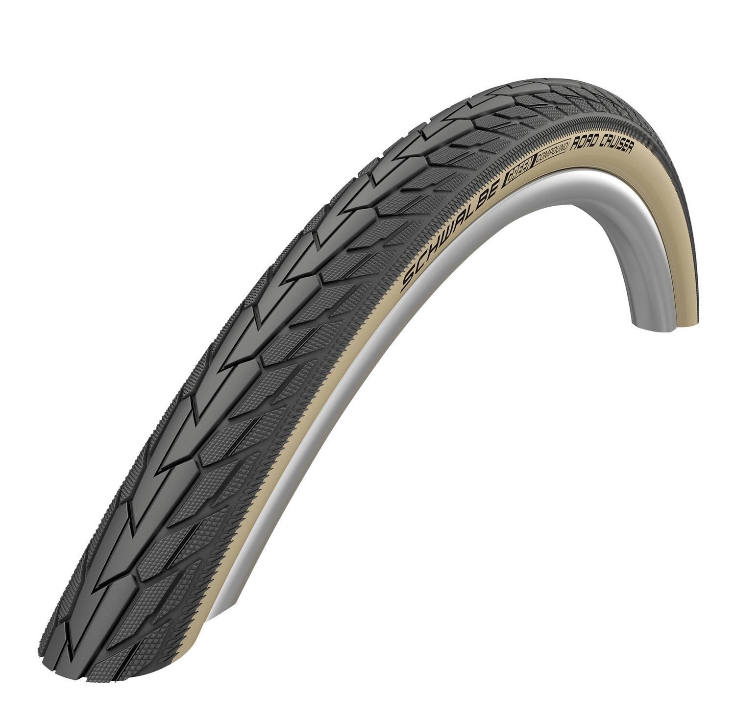 Pneu City Schwalbe Road Cruiser Noir et Beige 650x35B TR pour Vélo Urbain