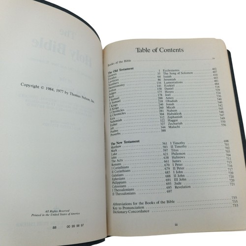 The Holy Bible Dictionary Concordance KJV 1977 Nelson Red Letter Blue Leather - Picture 6 of 8