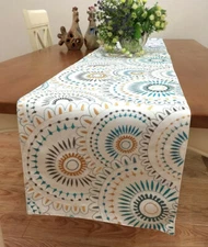 Last@Lovely Colorful Embroidery Double Layer Table Runner XL