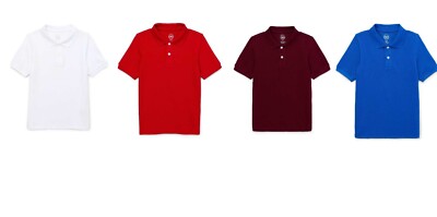 Wonder Nation Boys School Uniform Short Sleeves Pique Polo Shirt Choose Size (DM