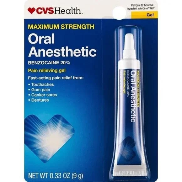 CVS 3pc LOT Oral Anesthetic Maximum Strength Pain Relieving Gel