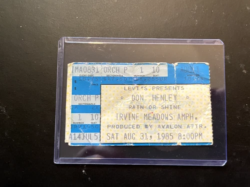 EAGLES -DON HENLEY TICKET STUB 1985 BOYS OF SUMMER TOUR, FRONT ROW STUB