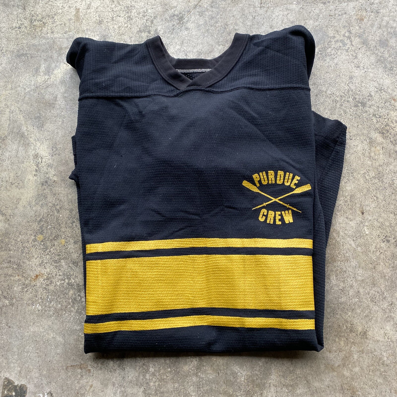 FILA Maglia canottaggio Purdue Boilermakers squadra equipaggio vintage anni 80 emessa