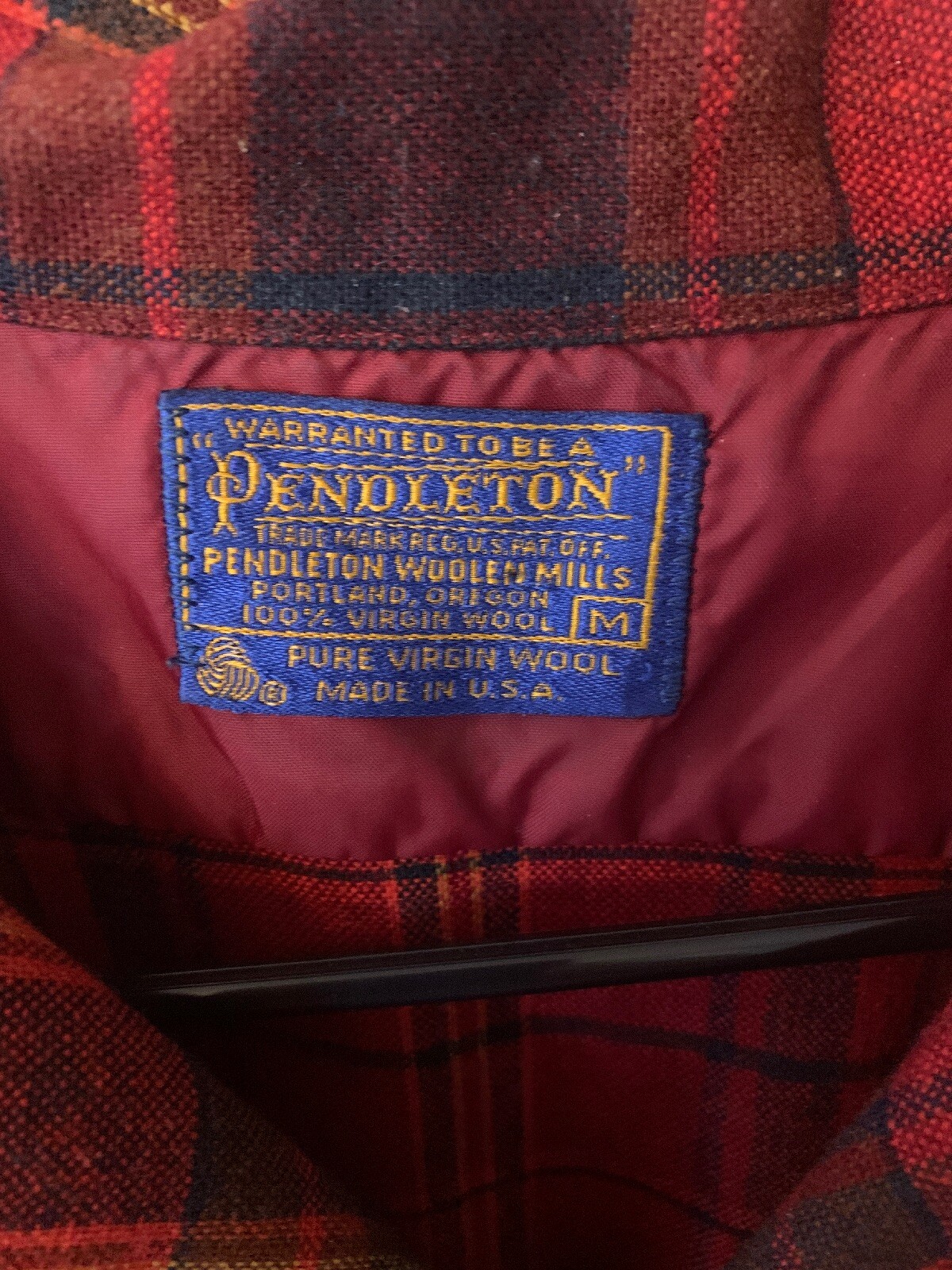 TERRIFIC M VTG USA PENDLETON RED Black Lumberjack… - image 3