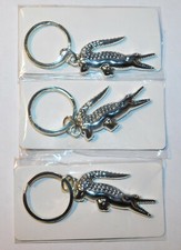 Set of 3 Lacoste Silver Crocodile Keychain Alligator