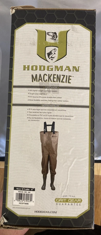 Hodgman Mackenzie 1337566 Nylon Pvc Cleated Chest Wader Size 9 Open Box - Image 3 of 4