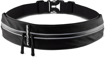 Fitgriff Laufgürtel - Lauftasche Jogging Running Belt  - schwarz  - Small/Medium