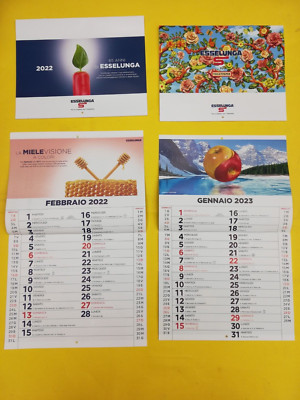 Paar KALENDER 1=2022 +1=2023 =2 Stk.= Sammeln ''ESSELUNGA'', Neu, NIE ausgestellt