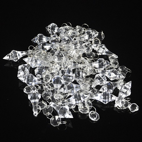 50Pc Acrylic Crystal Clear Bead Garland Hanging Chandelier Wedding Decor Supplie - Picture 4 of 7