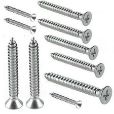 500  A4 MARINE GRADE STAINLESS STEEL COUNTERSUNK CSK SELF WOOD  SCREWS CHIPBOARD