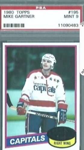 1980 Topps #195 MIKE GARTNER Rookie PSA 9 Mint Sharp Centered | HOF Capitals RC - Picture 1 of 2