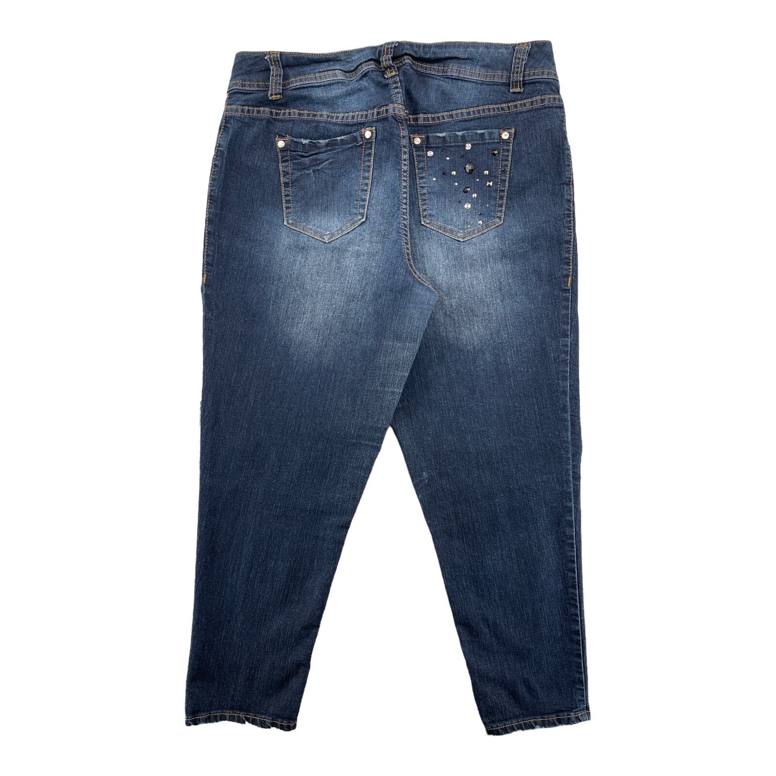 Lane Bryant Women's Jeans Size 16 Blue Mid-Rise Cropped Distressed