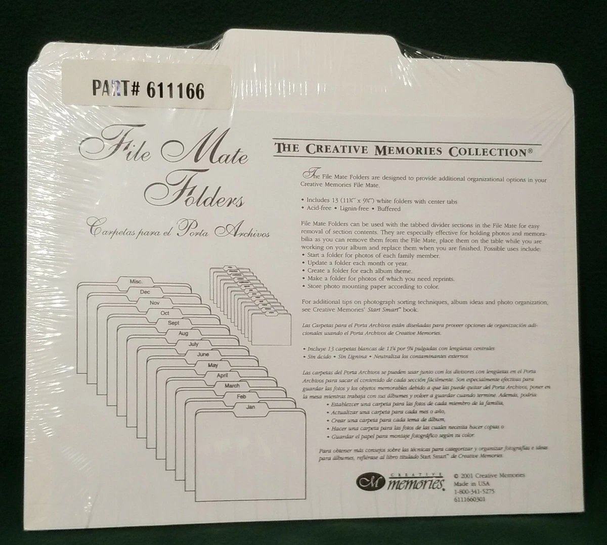 Creative Memories File Mate FOLDERS New Sealed 13pk. for photo & sticker storage