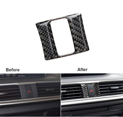 For Mazda 3 Axela 2013-2018 Carbon Fiber Interior Warning Lamp Button Frame Trim
