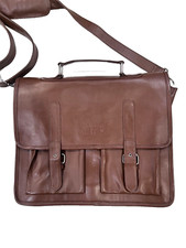 Vintage Large Luxury Men's Leather Briefcase New Unworn