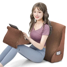 Bed Wedge Pillow with Tablet Pillow Stand Side Pockets Support for Back Neck Leg