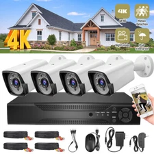 4K HD Security Camera System Kit Outdoor Video Audio Home CCTV 5MP 8CH DVR IP66