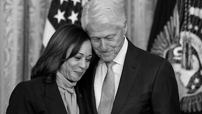 2024 Democrat Canidate Kamala Harris w/ Bill Clinton Picture Photo 8.5x11