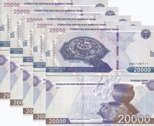 Uzbekistan 20000 Som 2021 P 90 UNC LOT 5 PCS