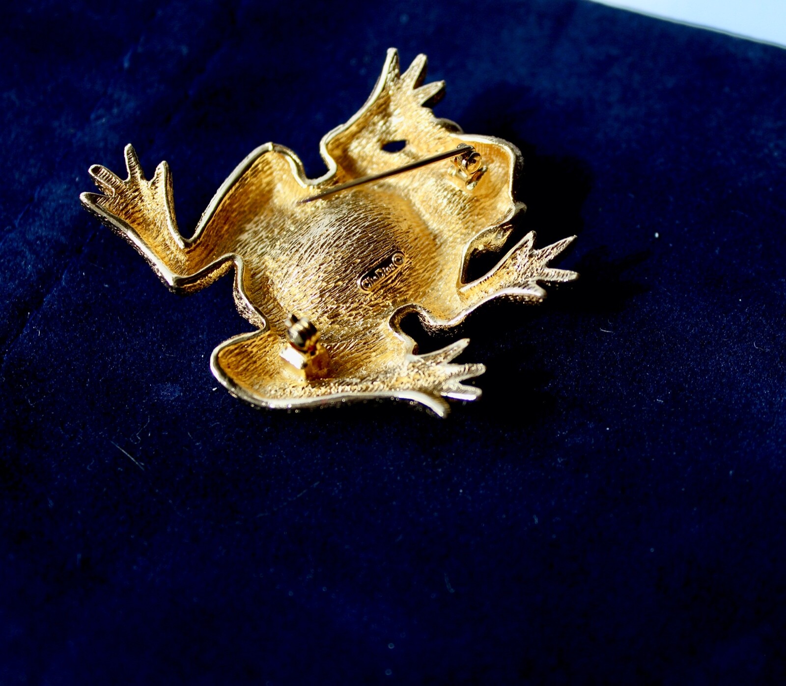 Vintage Dior Crystal Frog Figural Brooch High Coutur… Gem