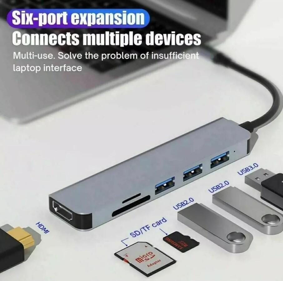 HUB USB C con porta USB C 4K HDMI 100W PD USB 3.0