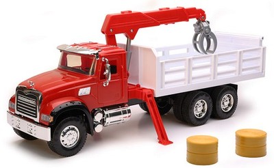 New Ray 17116 1/18 Mack Granite Stakebed Mit Kran, Heuballen