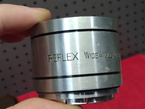 Vtg REFLEX 35mm Wide Angle Aux. Lens & Leather Case - Picture 3 of 11