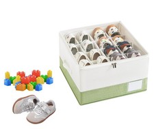 kids Shoe Organizer for Closet, Large Capacity 16-Grids Toddler Shoe Organize...