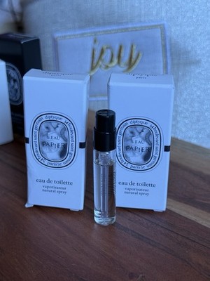 2 Diptyque L'Eau Papier Eau de Toilette Samples Spray .06oz, 2ml NIB