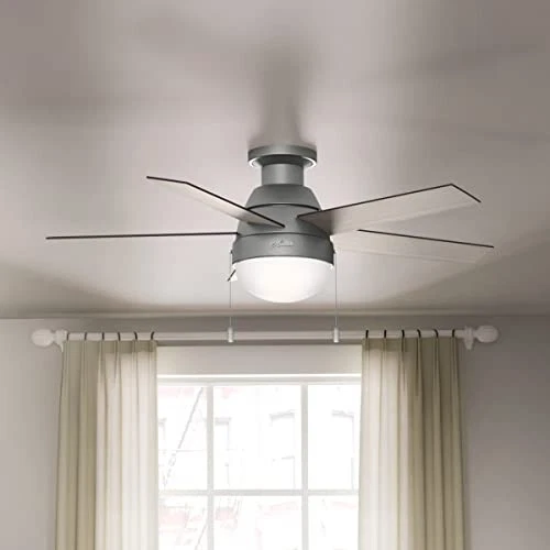 Hunter Anslee 46 Inch Modern Ceiling Fan with LED Light and Pull Chain Control - Picture 6 of 13