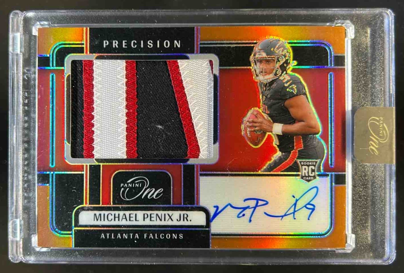 2024 Panini One Michael Penix Jr. Precision Rookie Patch Auto RC Bronze #6/20