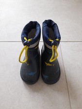 Gummistiefel Gr. 22/23 Tchibo Dunkelblau Haie gefüttert gelbe Kordel