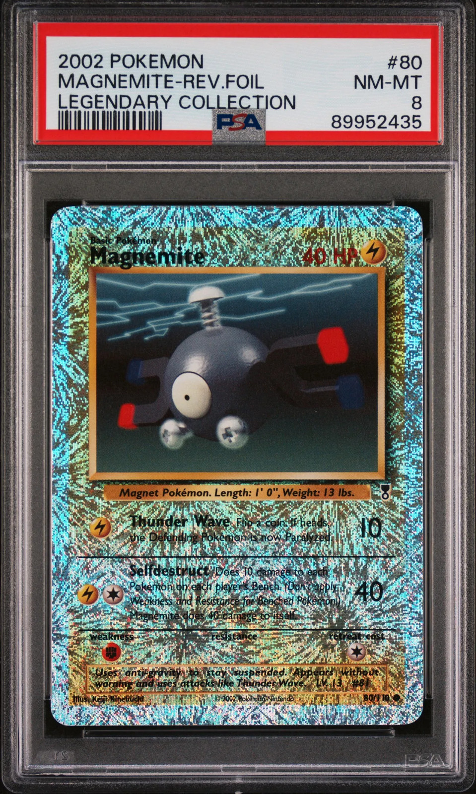 MAGNEMITE 2002 Pokemon Legendary Collection Reverse Foil PSA 8 #80