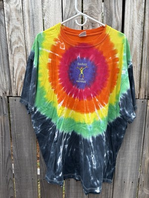 Vintage Hippie Rainforest Cafe Tie Dye Chicago Peace Frog Tee Shirt See Measure