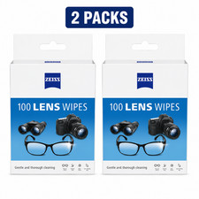 ZEISS Gentle and Thorough Cleaning Eyeglass Lens Cleaner Wipes, 100 Count 2 PACK