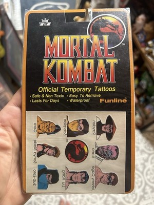 Mortal Kombat Official Temporary Tattoos - Funline 1992 - Unused Store Stock